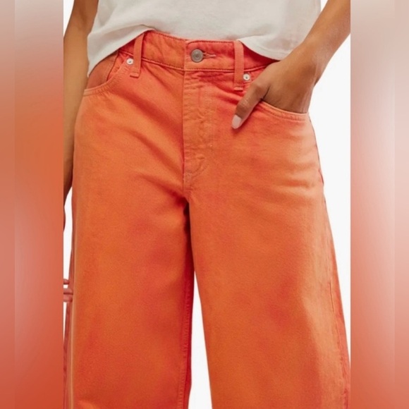 FREE PEOPLE We The Free Waterfall Baggy Wide Leg Jeans Oklahoma Sun Utility Pant - Picture 5 of 11